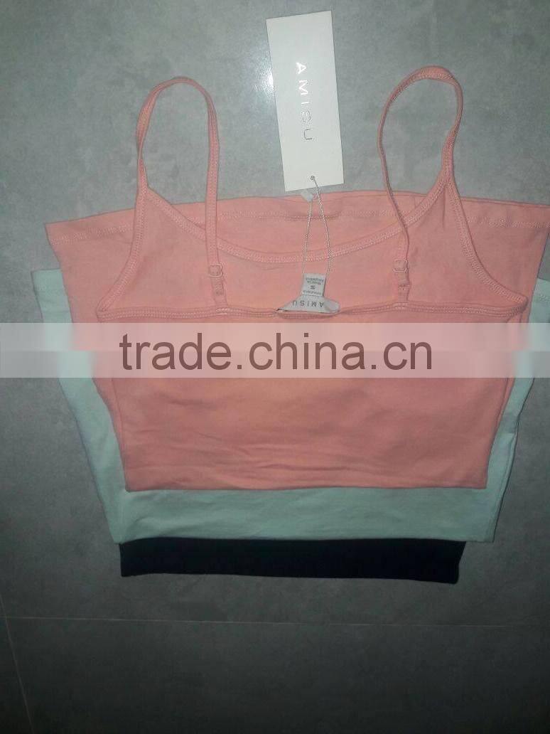 100%cotton Ladies Long Plain Strap Tank Top Seamless. custom made ladies tank top
