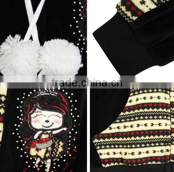 OEM service embroidered turkey velour wholesale pijamas woman