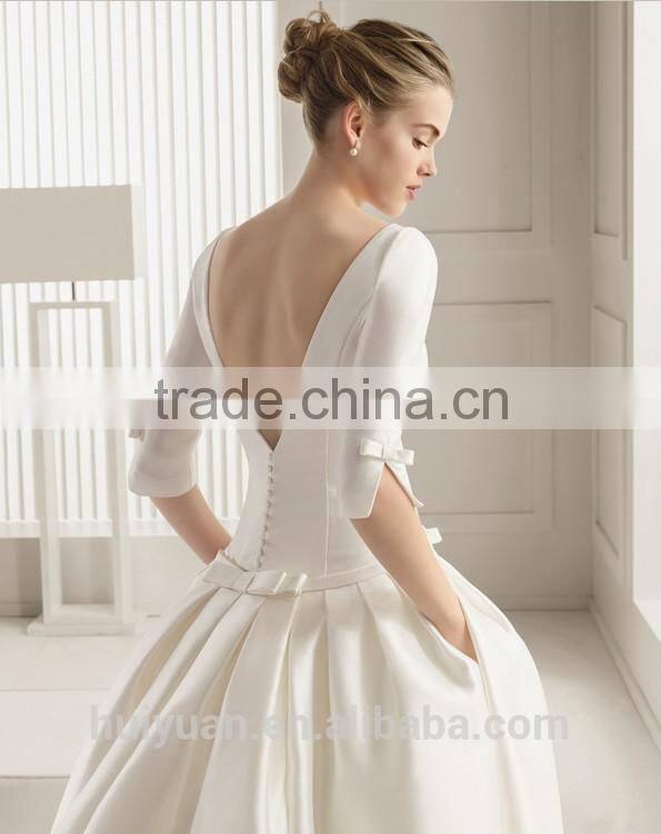 cinderella real sample train satin wedding dress with sleeves