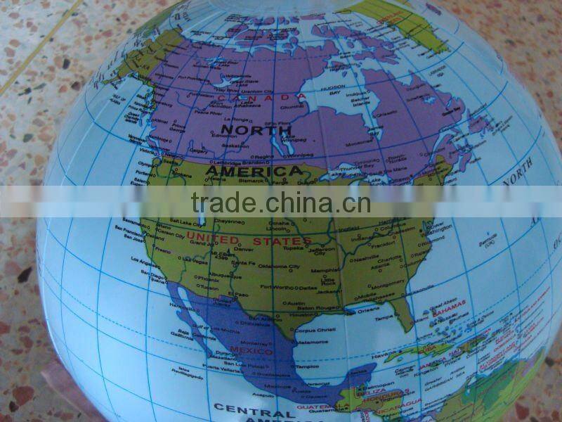 Deflated size 16 inches inflatable globe ball