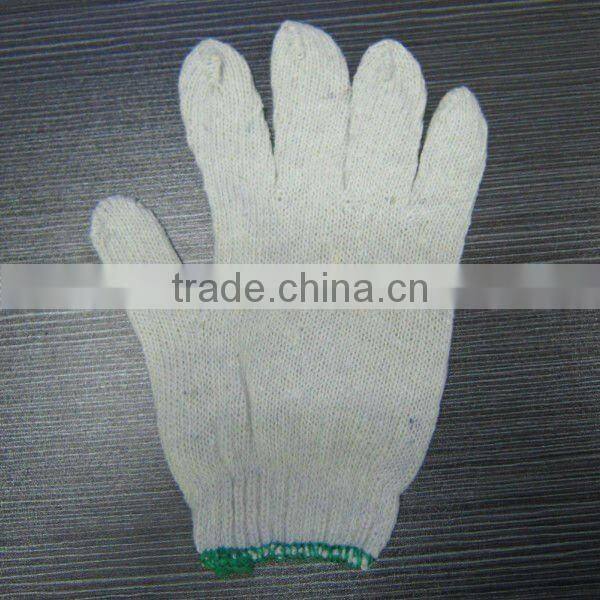 cotton gloves/recycled yarn knitted cotton gloves