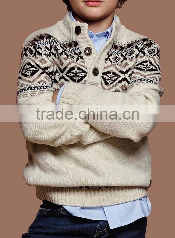 High Quality wool sweater design for boys with roll neck with Wooden button tab (BKNB02)