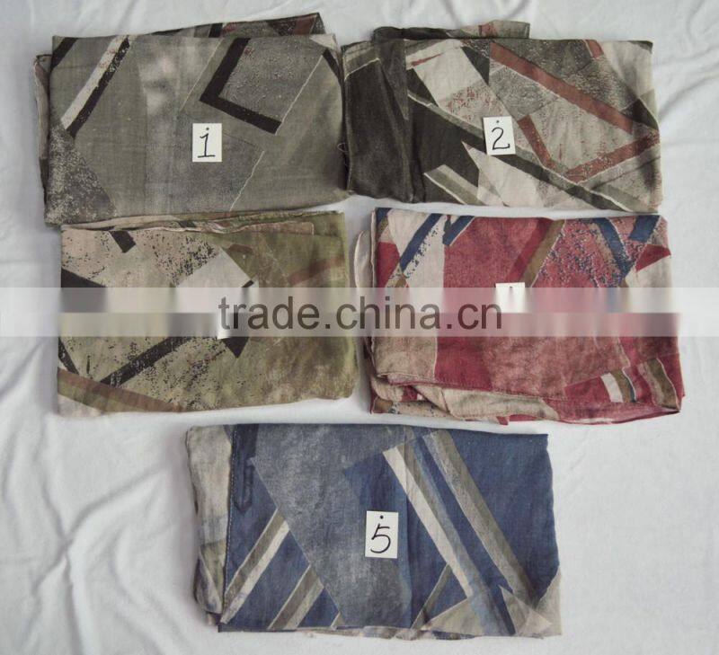 Fashion high quality women viscose print geometric pattern designer scarf