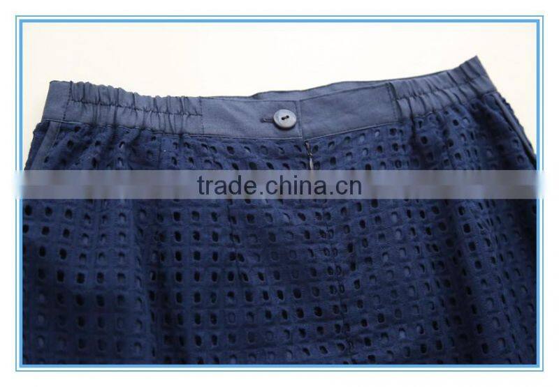 Organic 100% Cotton Eyelet Embroidery Business Suits Lady Church Suits