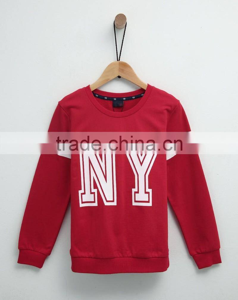 print letters 100% cotton fabric children sports pullover boys sweatshirt