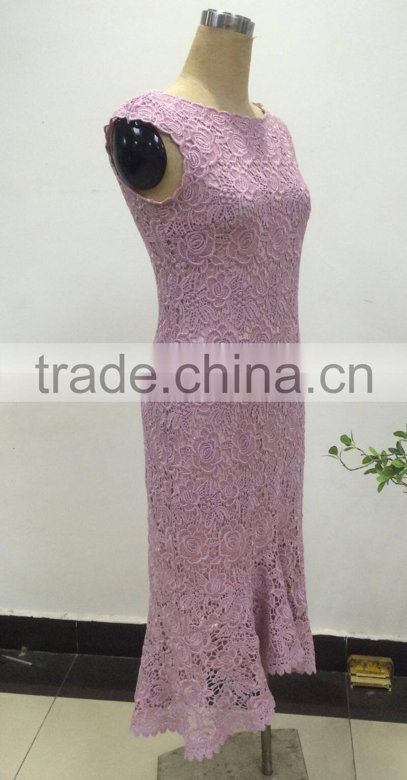latest fashion ladies crochet popular slim evening party dress