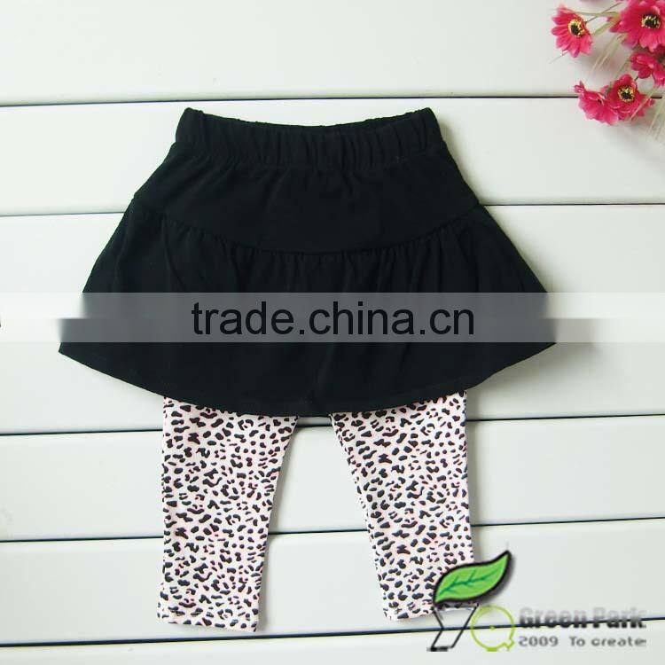 girls cute t shirts+black skirts leopard leggng sets