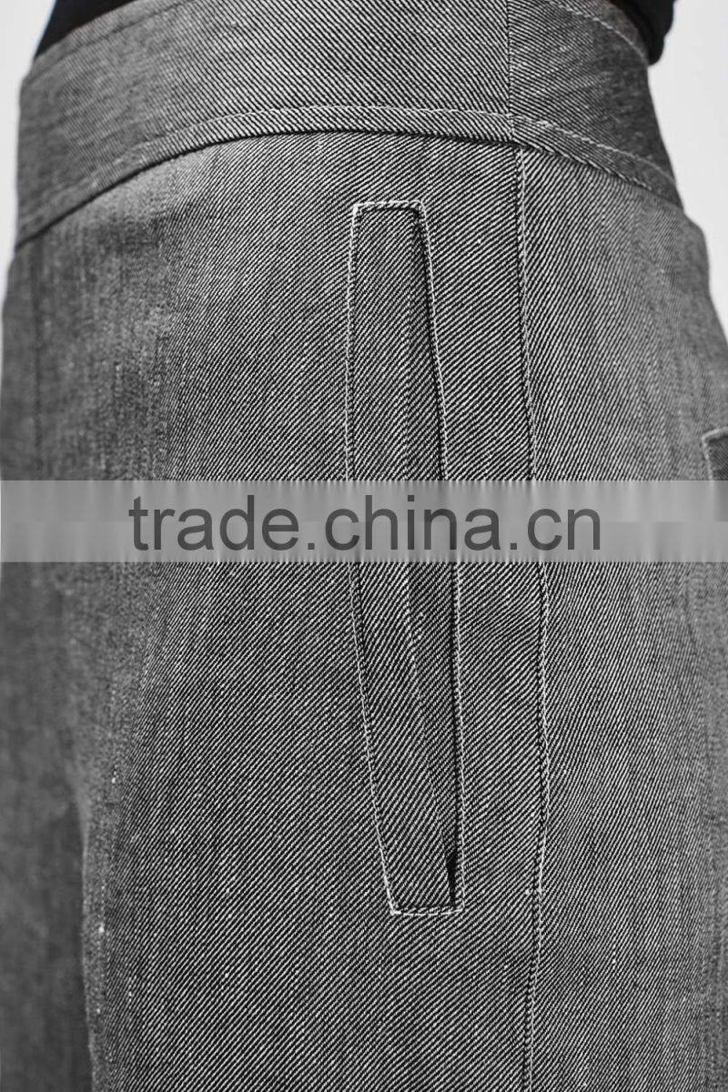 Ladies new style capri wide leg formal office style fashion linen dress shirt coat pants