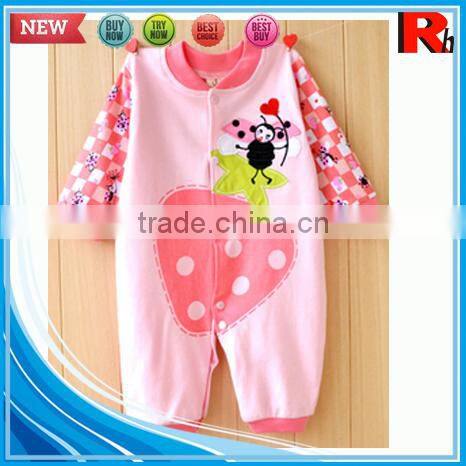 China alibaba long sleeve cotton funny cute wholesale baby clothing design pretty applique for baby clothes