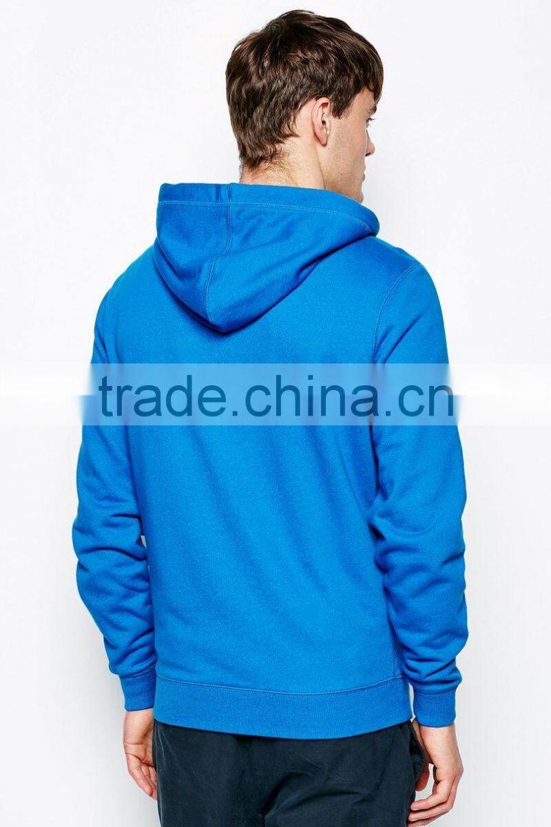 Kingwo plain royal blue high quality pullover hoodies with drawstring