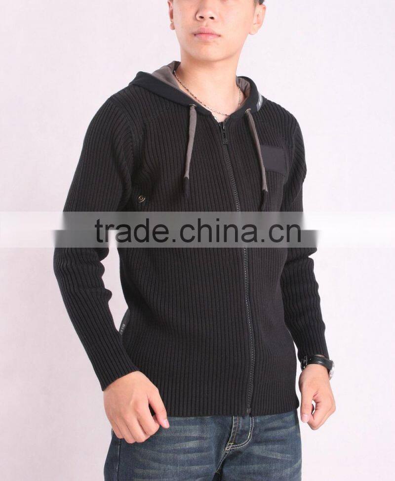 Fashion Long Sleeve Black Cardigan Sweaters For Men