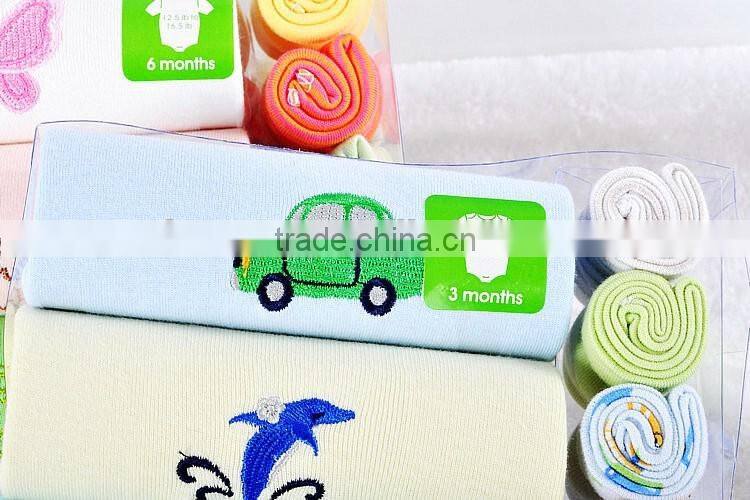 plain baby rompers/baby short sleeve rompers/rompers with kerchief