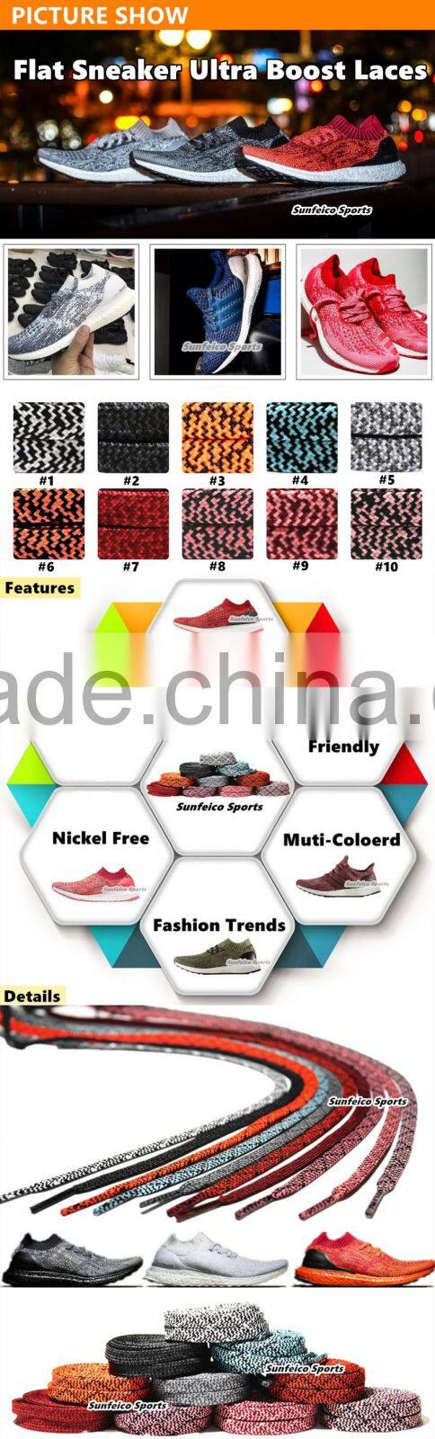 Amazing Flat Pattern Shoelaces Replacement for Hi-Tops & Lo-Tops Sneakers - Amazon/eBay Supplier-Free Amazon UPC barcode service