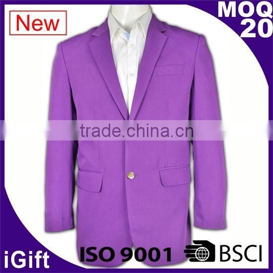 two button good quality anti-wrinkle customizable mens suit nice printed blazer
