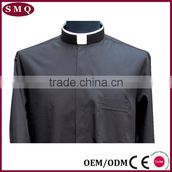 USA hot sale custom tab collar cotton/polyester clergy shirt