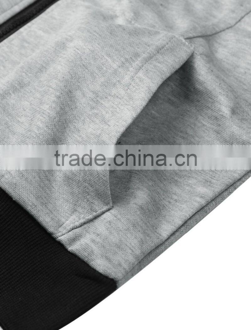 Men's Zip Up Hoodie Casual Heather Grey Hooded Vest/Sleeveless Hoodies