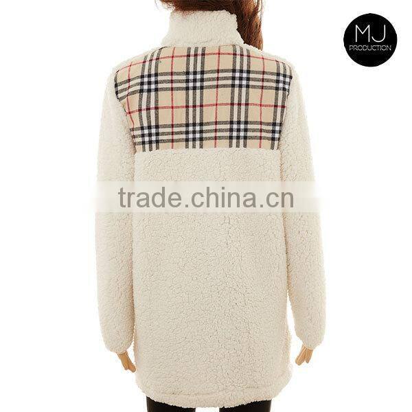 Factory custom pullover oversize plaid sweater woman