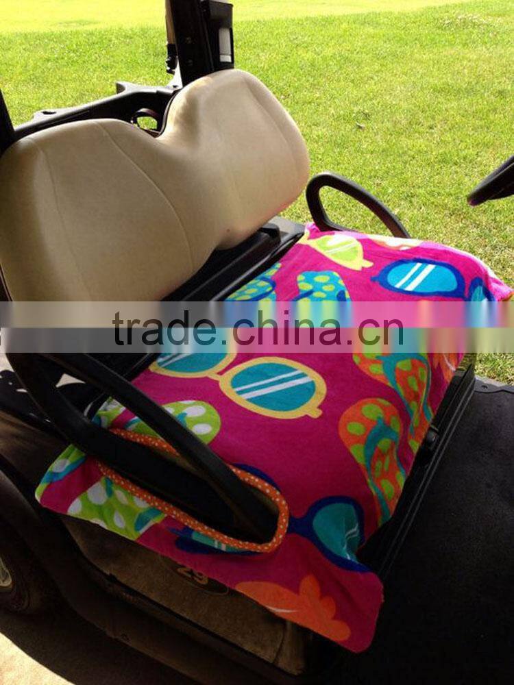 wholesale custom cotton towel seat covers for golf carts/lounger