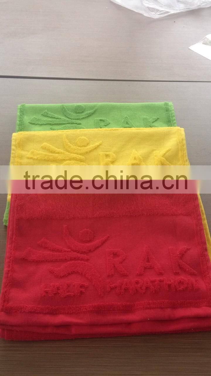 emboss logo towel, cotton fitness towel, personalized towels