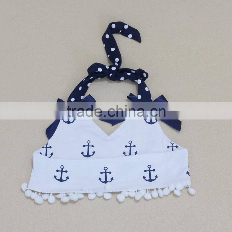 3pcs set cute polka dots baby girls anchor rompers M7031503