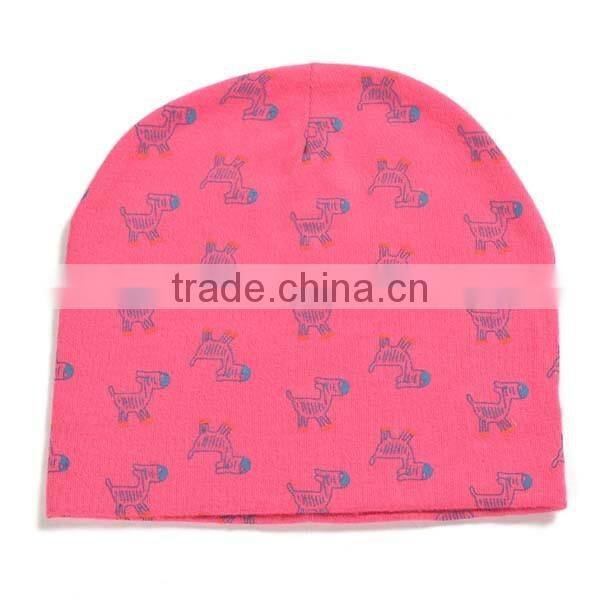 spring&summer korea style 100%cotton cute boys&girls horse pattern baby fancy beanie hat