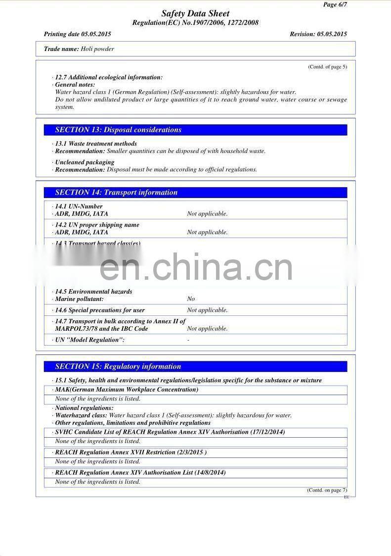 color powder for color run colour powder