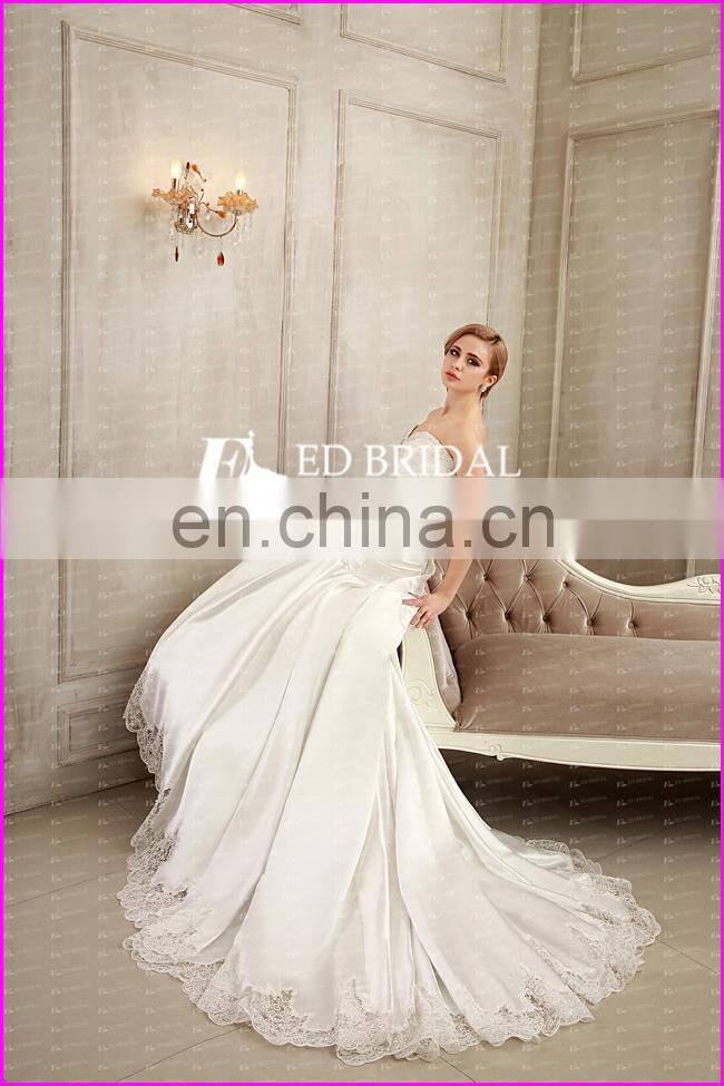 CE91 2015 Custom Made Simple Modern Cheap Mermaid Lace Trim Ruffles Beading Wedding Dresses 2015