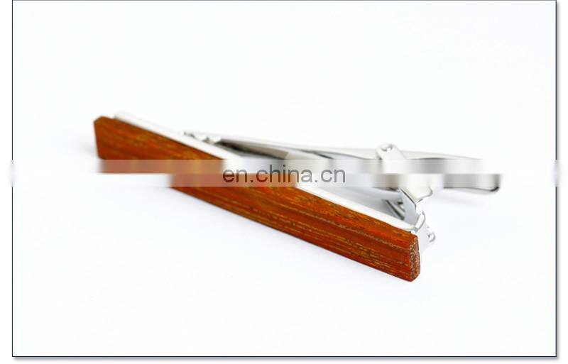 Classical Men's Custom Wood Tie Clips Men Metal Tie Bar