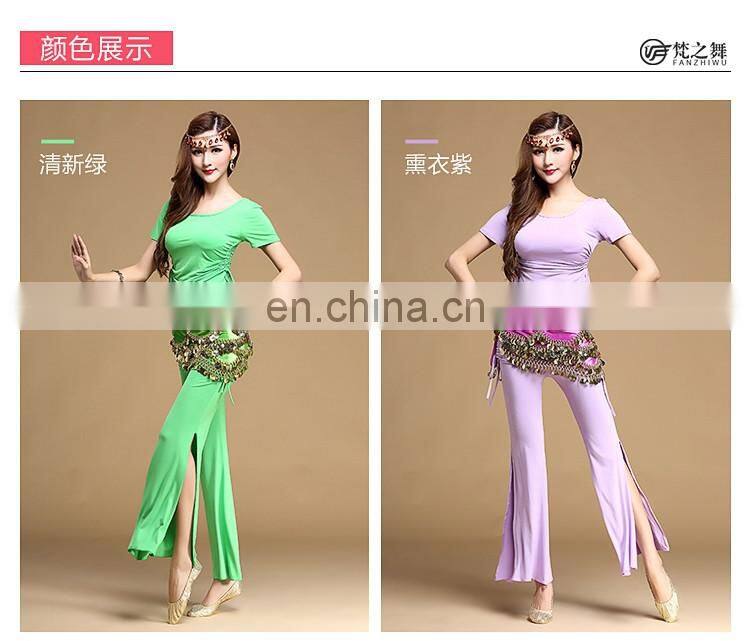 T-5115 Modal summer short sleeve practice belly dance costume