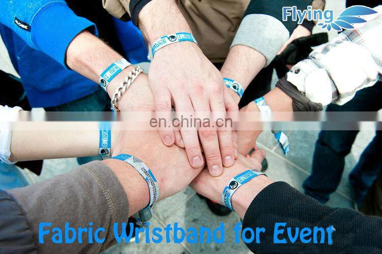 soft wear festival custom satin wristband fabric wristbands with lock