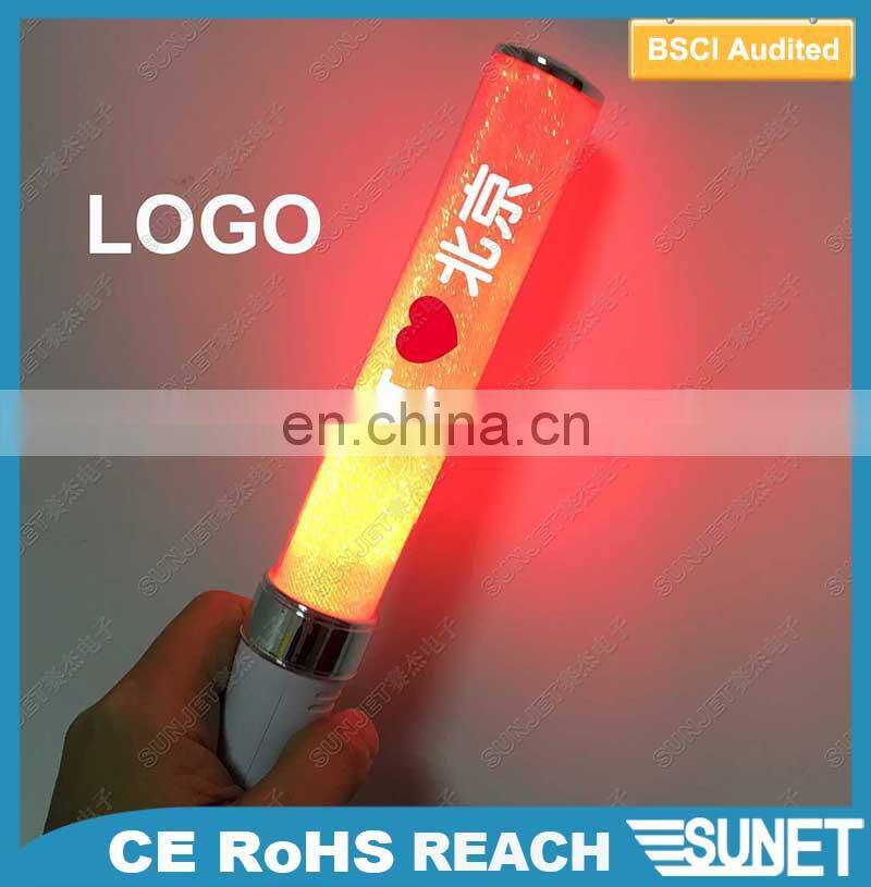 Concert battery operated color change controlled led glowsticks flashing cheering stick