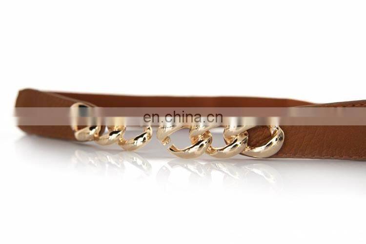 BT0639 Fashion Candy Color PU Leather Alloy Buckle Graceful Women Belt for Dress Cheap Dress Belts