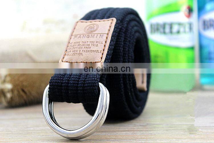 BT0635 Fashion Double D-ring Jeans Belt Fabric Canvas Belt for Men