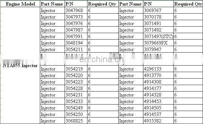 diesel engine nta855 kta19 kta38 kta50 m11 injector