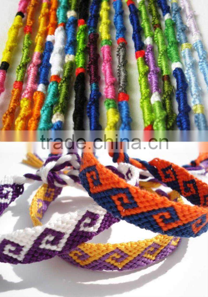 handmade silk cotton rainbow friendship bracelets