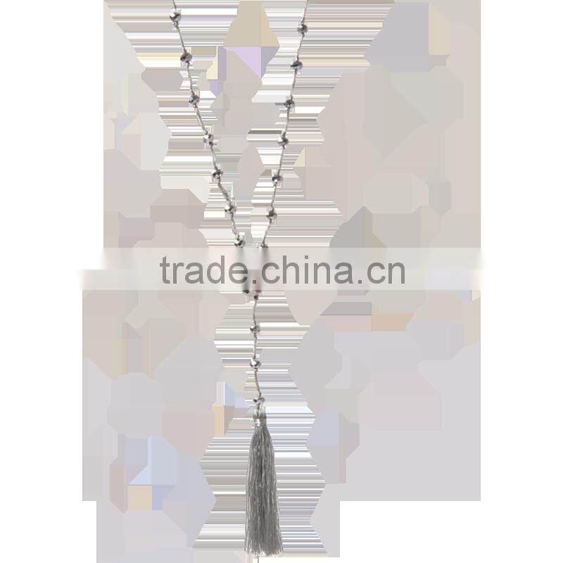 China latest beaded tassel necklace, long pendant necklaces for girls