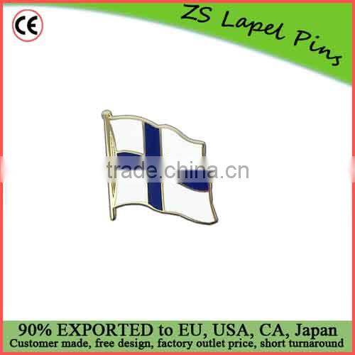 Custom design high quality cloisonne hard enamel filled Ethiopia Flag Lapel Pin