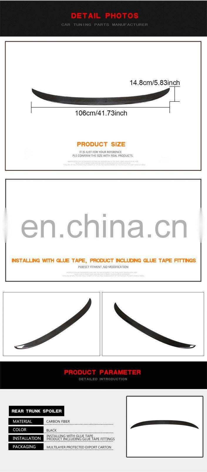 Prepreg Carbon M8 Rear Wing Spoiler for BMW G16 840i Gran Coupe F93 M8 Competition 2020 2021