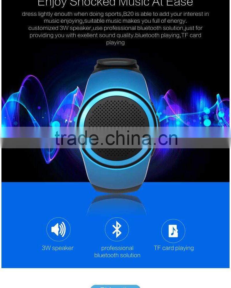 2015 new general hot sell bluetooth speaker smart sport music watch