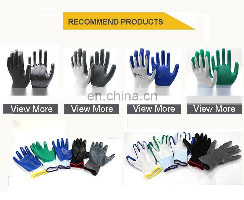 Custom Industrial Safety Construction Anti Slip Grip Heavy Duty Cotton Blend Blue Rubber Latex Coated Gardening Working Gloves