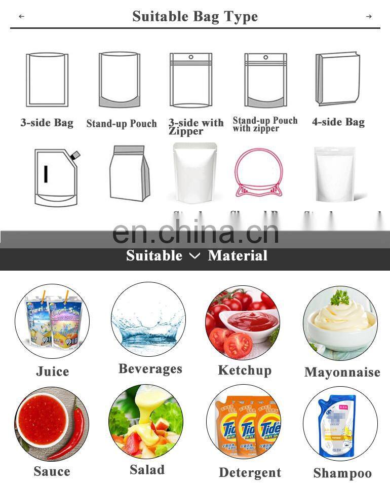 bag fruit juice filling and sealing beverage spout pouch packing machine