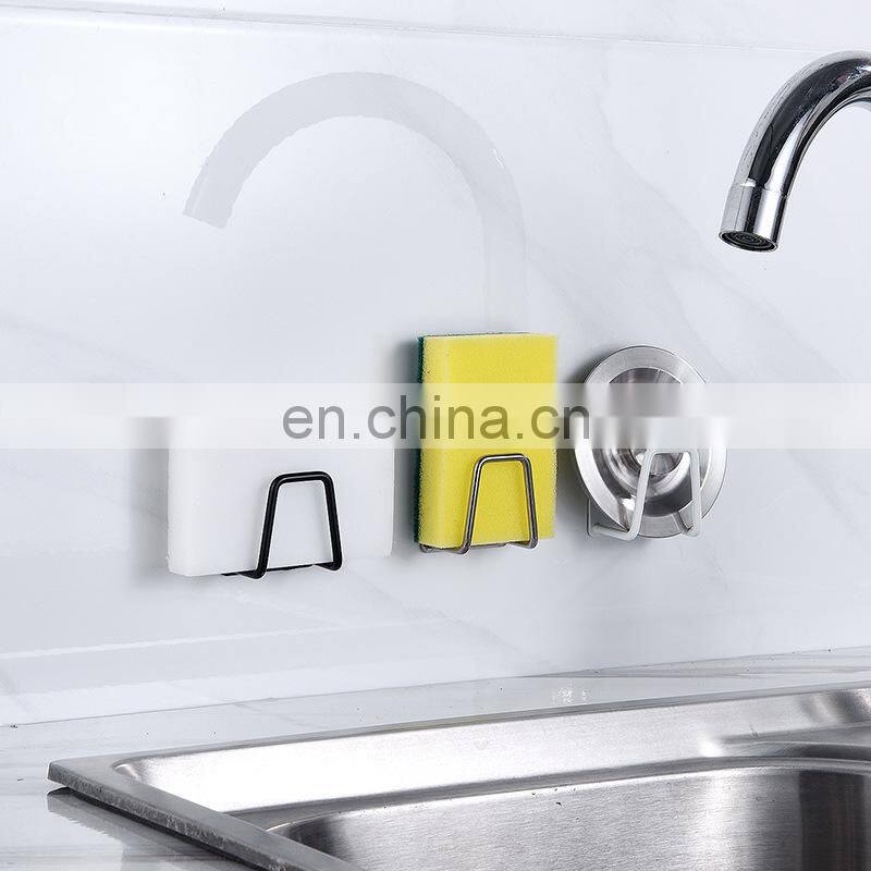 304 Stainless Steel Sink Sponges Holder Self Adhesive Drain Drying Rack Kitchen Wall Hooks Accessories Storage Organizer