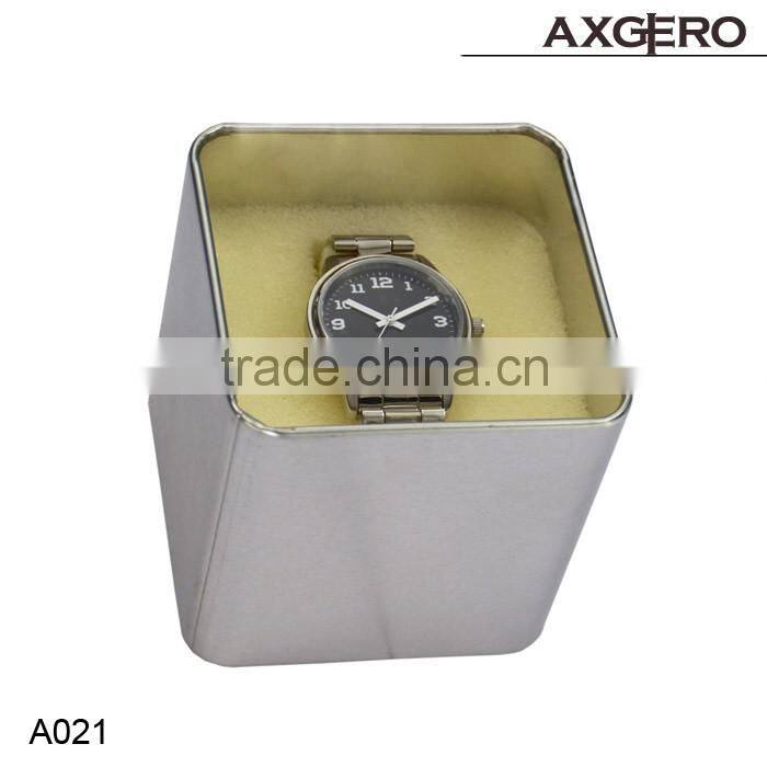Popular gift wrap boxes for watch, New style with clear pvc window metal watch box