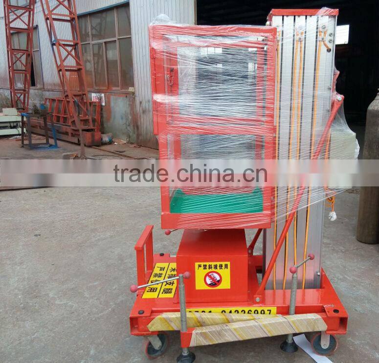 column lift mast hydraulic electric protable telescopic elevated one man lift platform/man lift