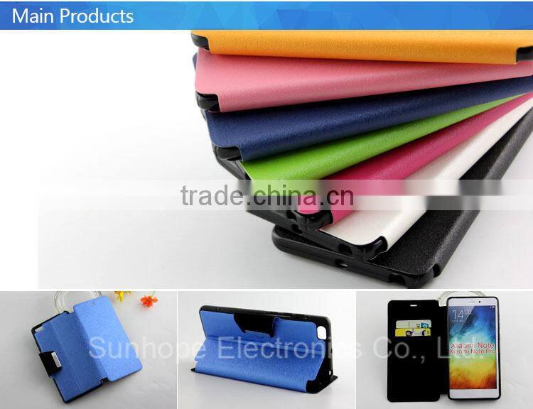 wholesale tpu pu leather flip seand wallet cover for Xiaomi Note Pro