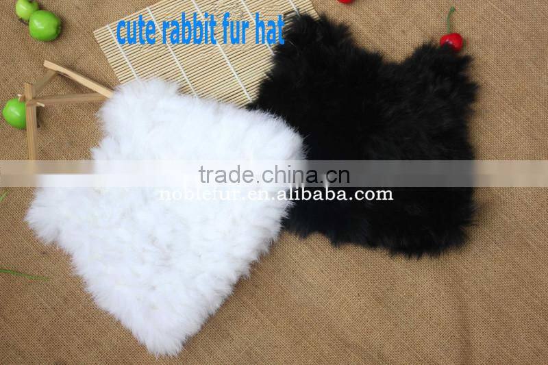 lovely Korean style rabbit fur winter beanie animal ear hatcute fluffy headwear