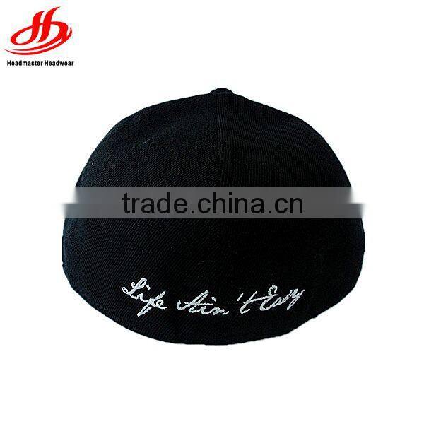 Custom embroidery flat bill wool flex fitted caps