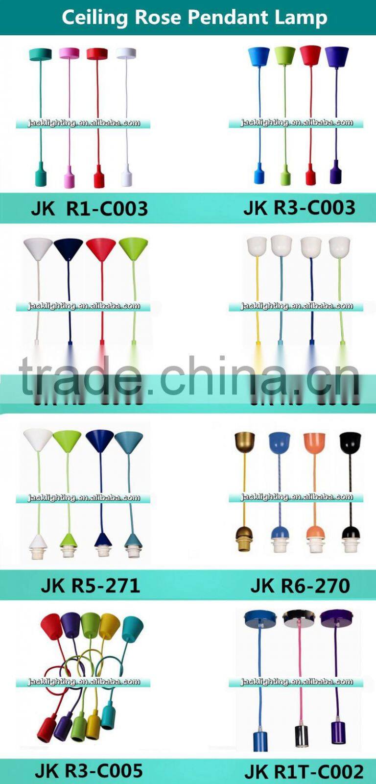 2016 Colorful Pendant Lights with E27 Silicone Lamp Holder LED Pendant Lamps
