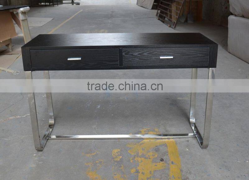 Modern simple design hotel furniture wooden table with metal feet for sale XYN1282