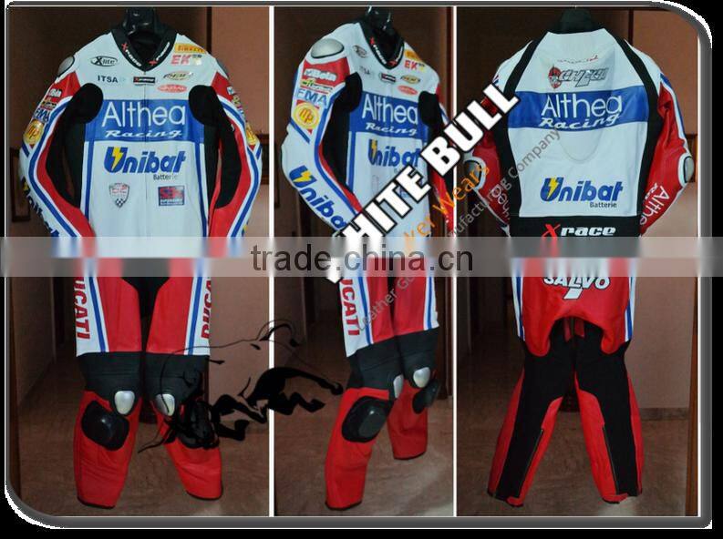 Professional leather motorbike Racing suits/motorcycle leather suit/ replica leather racing suit/WB-MS403
